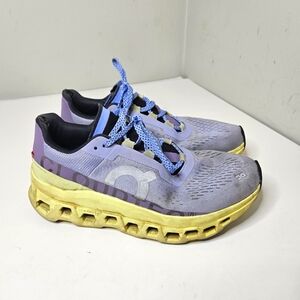 On Running Cloudmonster Nimbus Hay Purple Yellow ON Cloud Tec Shoes 9.5